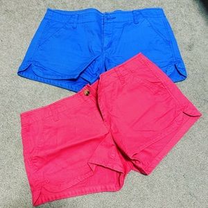Pink and blue shorts